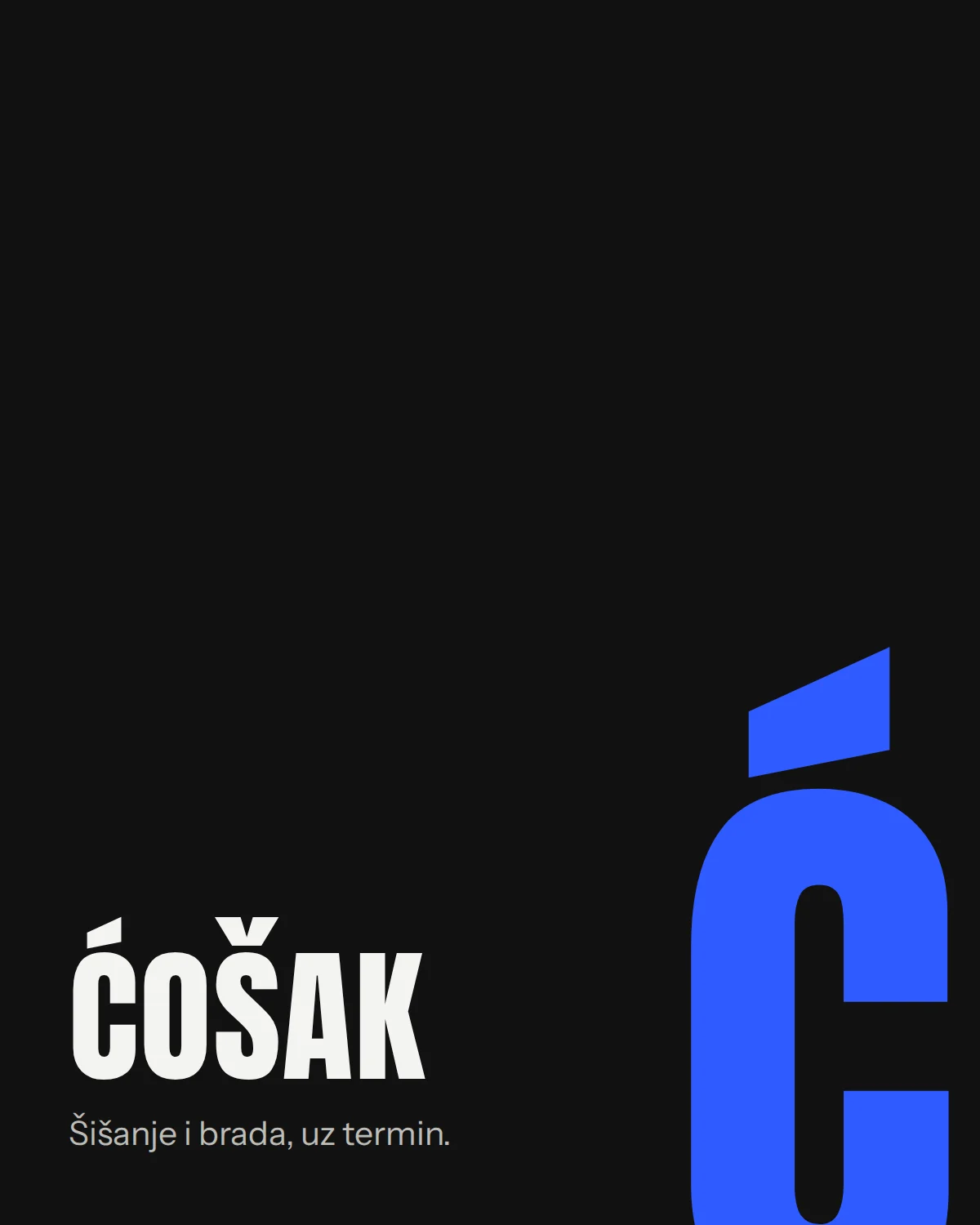 Koncept sajta za berbernicu Ćošak