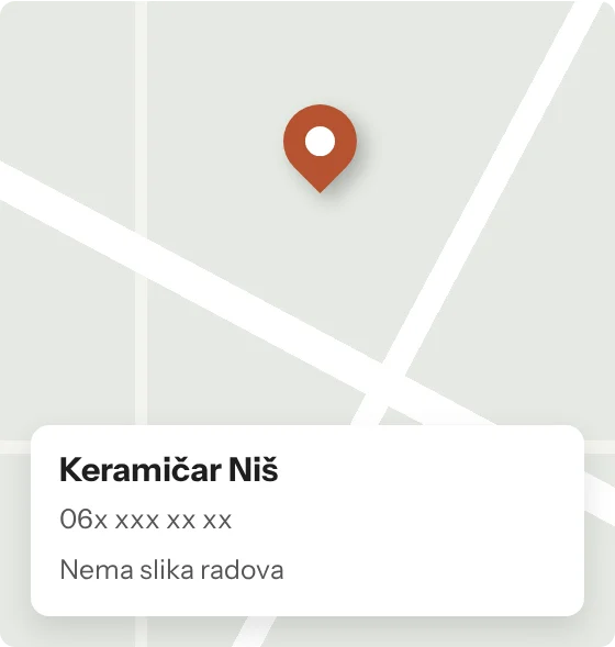 Keramičar na mapi, samo broj telefona